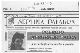 A mi colegio con cariño y poesía  [artículo] Marcela Albornoz Dachelet.