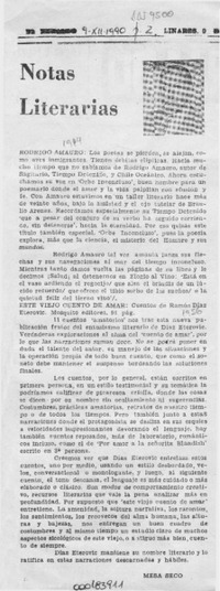 Notas literarias  [artículo] Mesa Seco.