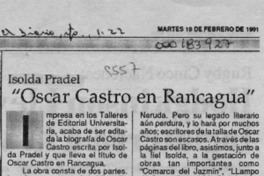 "Oscar Castro en Rancagua"  [artículo].