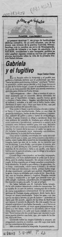 Gabriela y el fugitivo  [artículo] Roque Esteban Scarpa.