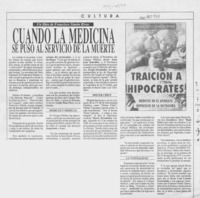 Cuando la medicina se puso al servicio de la muerte  [artículo].