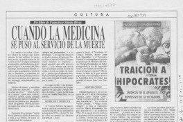 Cuando la medicina se puso al servicio de la muerte  [artículo].