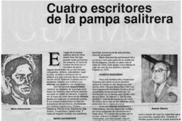 Cuatro escritores de la pampa salitrera