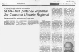 SECH-Talca pretende organizar 3er concurso literario regional  [artículo].