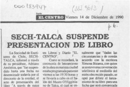 Sech-Talca suspende presentación de libro  [artículo].