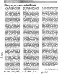 Bécquer, el poeta de las Rimas  [artículo] Héctor Edo. Espinoza Viveros.