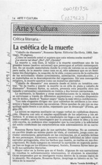 La estética de la muerte  [artículo] Mario Tomás Schilling F.