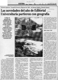 Las novedades del año de Editorial Universitaria partieron con geografía  [artículo] Joanna Bañados.