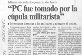 "PC fue tomado por la cúpula militarista"  [artículo].