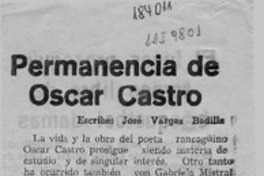 Permanencia de Óscar Castro