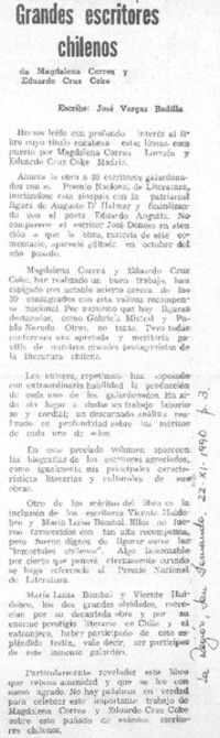 Grandes escritores chilenos