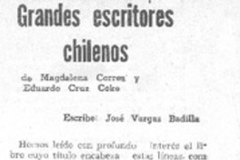 Grandes escritores chilenos