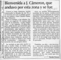 Bienvenida a J. Cameron, que anduvo por esta zona y se fue