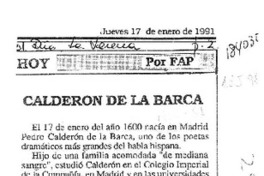 Calderón de la Barca  [artículo] Fap.