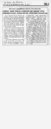 Libro "Ese viejo cuento de amar" fue presentado ayer en el chileno francés