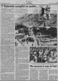 Y Gabriela cumplió su sueño --  [artículo] Samuel Valenzuela.