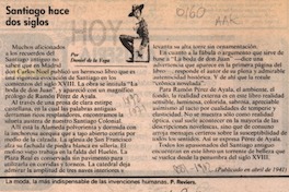 Santiago hace dos siglos  [artículo] Daniel de la Vega.