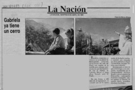 Gabriela ya tiene un cerro  [artículo].