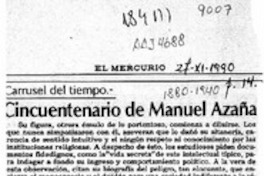 Cincuentenario de Manuel Azaña  [artículo] Darío de la Fuente D.