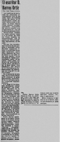 El escritor D. Barros Ortiz