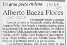 Alberto Baeza Flores  [artículo] Rigoberto Rubilar Domínguez.