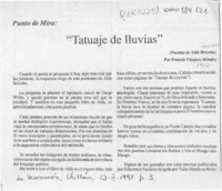 "Tatuaje de lluvias"  [artículo] Ernesto Vásquez Méndez.