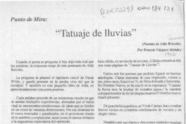 "Tatuaje de lluvias"  [artículo] Ernesto Vásquez Méndez.