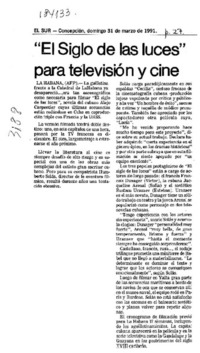 "El Siglo de las luces" para televisión y cine  [artículo].