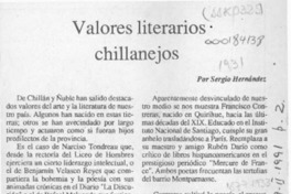 Valores literarios chillanejos  [artículo] Sergio Hernández.