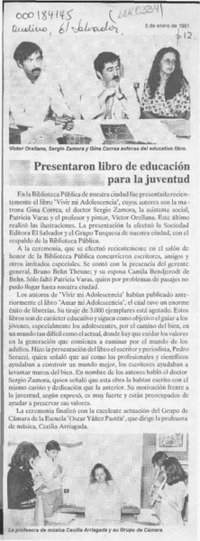 Presentaron libro de educación para la juventud  [artículo].