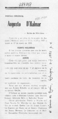 Augusto D'Halmar  [artículo] Ratón de biblioteca.