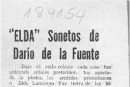 "Elda" sonetos de Darío de la Fuente  [artículo] José Flores Leiva.