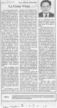 La gran vieja  [artículo] Luis Alberto Mansilla.