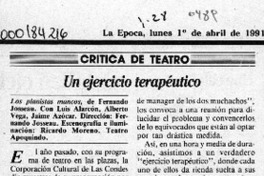 Un ejercicio terapéutico  [artículo] Eduardo Guerrero del Río.