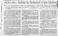 "KM 69", sobre la soledad y los ídolos  [artículo].