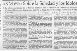 "KM 69", sobre la soledad y los ídolos  [artículo].