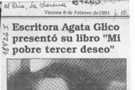 Escritora Agata Gligo presentó su libro "Mi pobre tercer deseo"  [artículo].