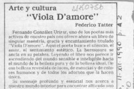 "Viola d'amore"  [artículo] Federico Tatter.