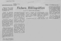 Fichero bibliográfico  [artículo] Carlos René Ibacache.