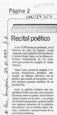 Recital poético  [artículo].