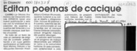 Editan poemas de cacique  [artículo].