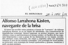 Alfonso Larrahona Kästen, navegante de la brisa  [artículo] David Escobar Galindo.