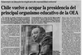 Chile vuelve a ocupar la presidencia del principal organismo educativo de la OEA