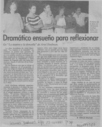 Dramático ensueño para reflexionar  [artículo] Wilfredo Mayorga.