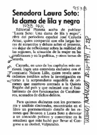 Senadora Laura Soto, la dama de lila y negro  [artículo].