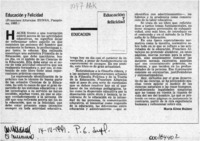 Educación y felicidad  [artículo] María Elton Bulnes.