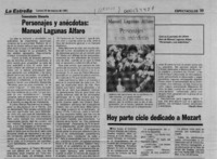 Personajes y anécdotas, Manuel Lagunas Alfaro  [artículo] Claudio Solar.