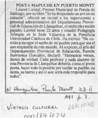 Poeta mapuche en Puerto Montt  [artículo].