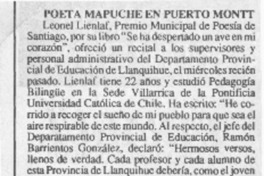 Poeta mapuche en Puerto Montt  [artículo].