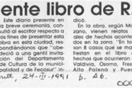 Lanzado oficialmente libro de R. Manzano  [artículo].